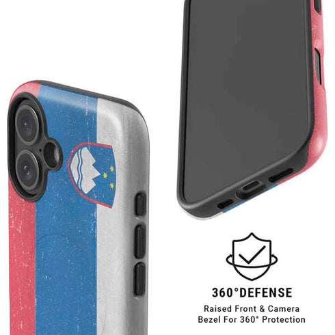 Slovenia Flag Distressed iPhone 16 Magsafe Impact Case